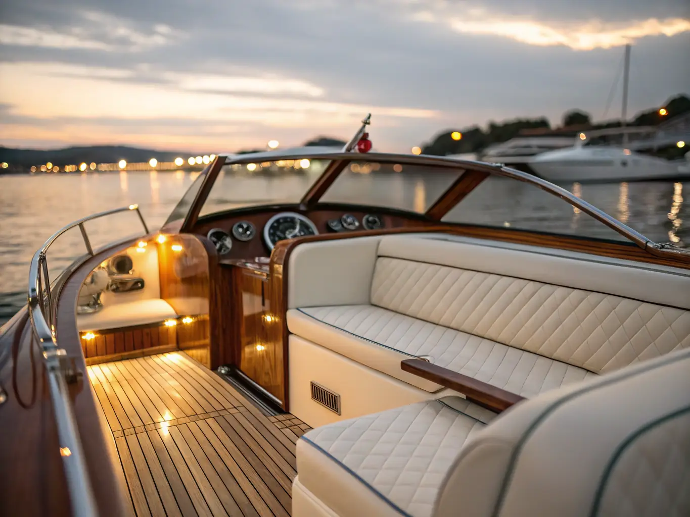 A high-resolution image showcasing the spacious and luxurious interior of a St Francis 50 catamaran, highlighting the handcrafted woodwork and panoramic views.